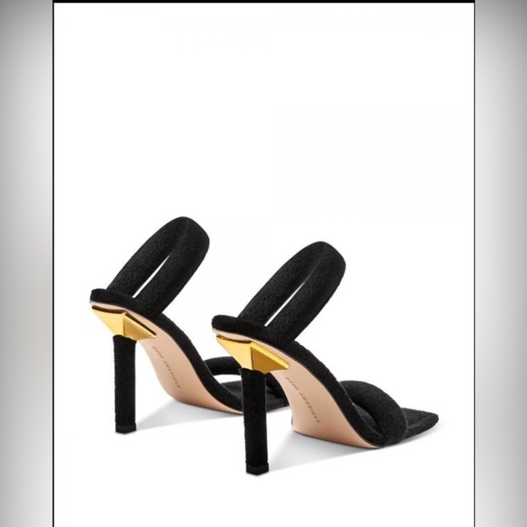 Good American Black Terry Slip On High Heel Sandals - Picture 4 of 13